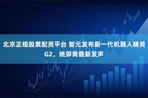 北京正规股票配资平台 智元发布新一代机器人精灵G2，姚卯青最新发声